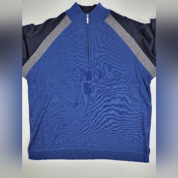 Tommy Bahama Golf 18 Fine Italian Merino Wool 1/4 Zip Pullover Sweater Mens L - Picture 6 of 12